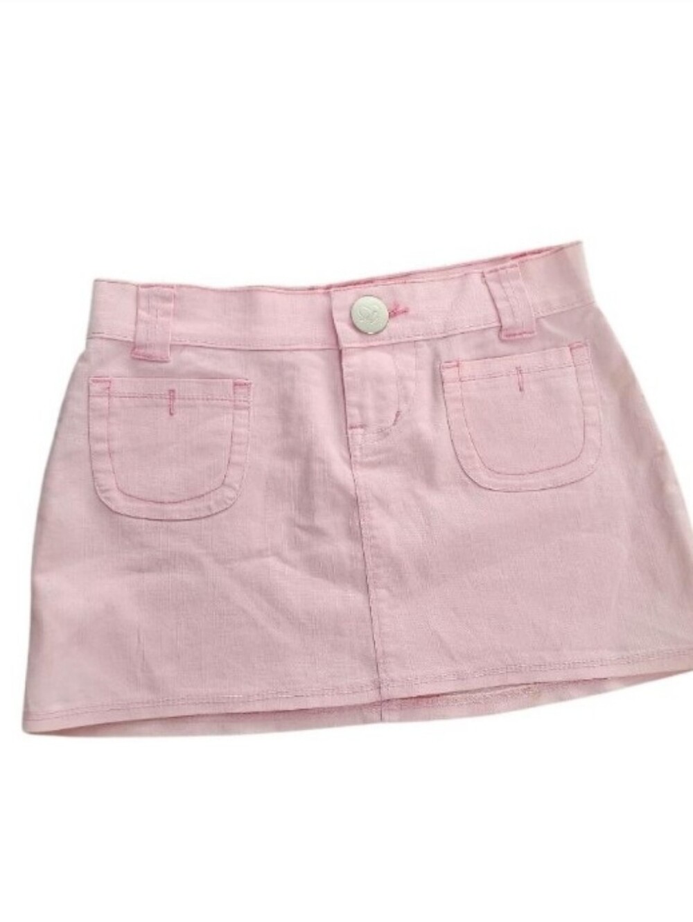 Light Pink Denim Mini Skirt